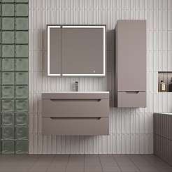 Style Line Тумба с раковиной Остин 80 подвесная тауп темный – фотография-8